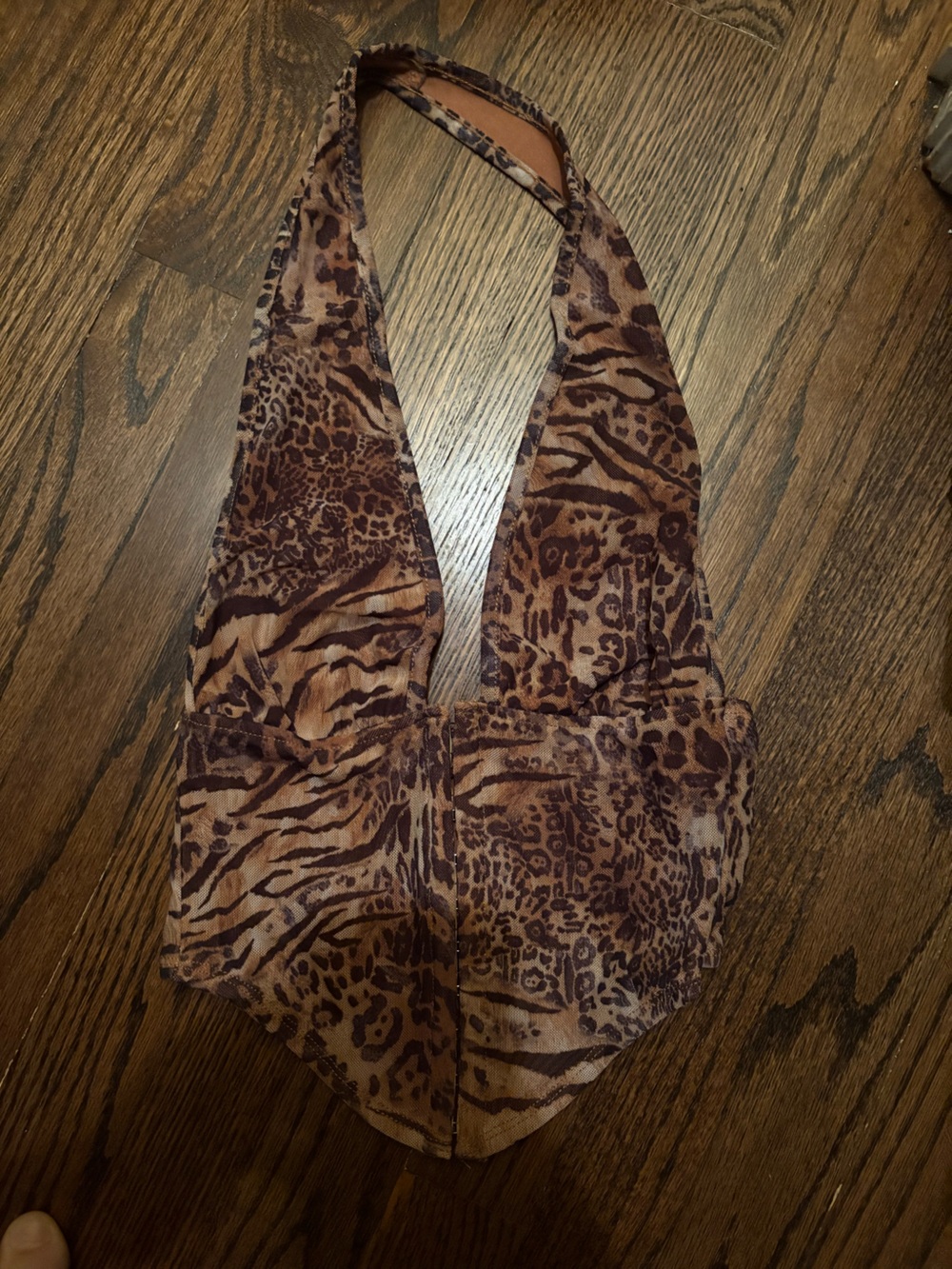 Animal Print corset halter top - Brown & Dark Brown